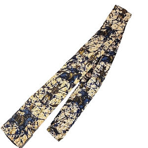 Vintage Skinny Tie 52"x2" Flat-End 50s 60s Rockabilly Batik - Blue-Yellow